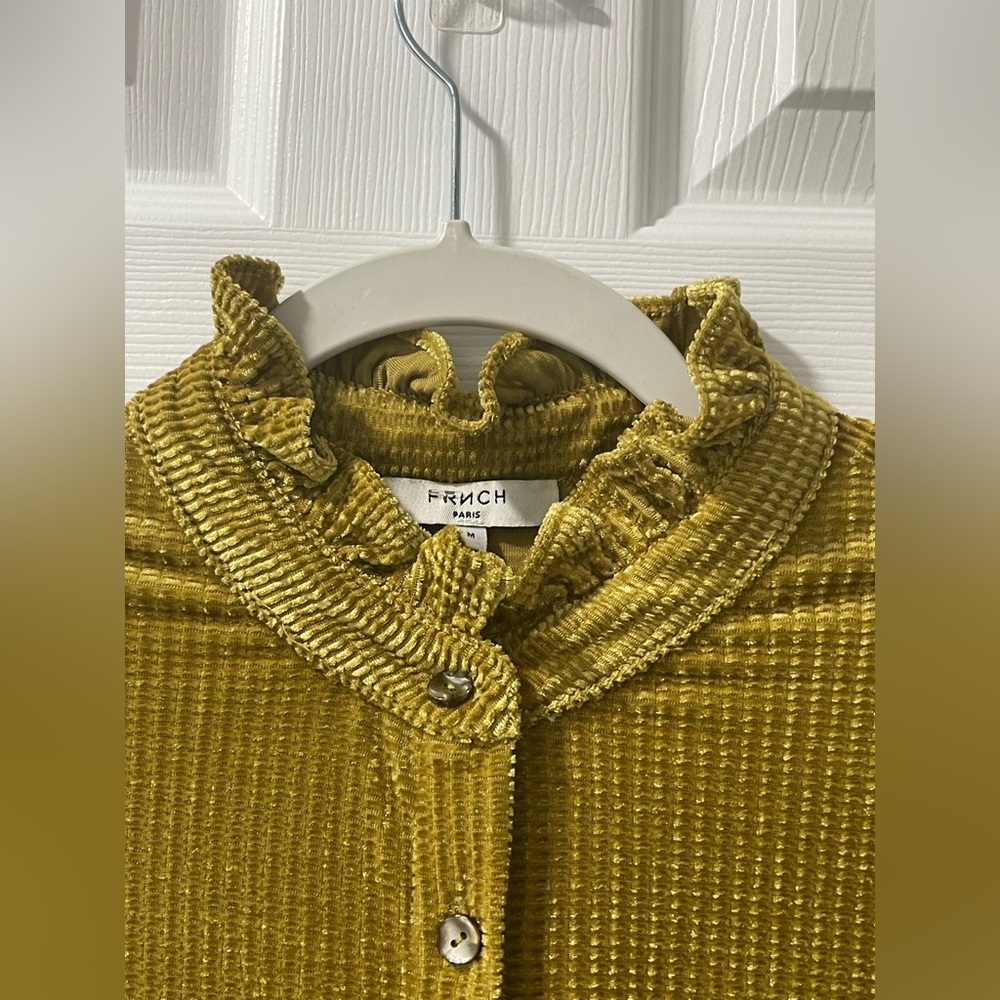 FRNCH Mustard Textured Blouse - Picture 3 of 8